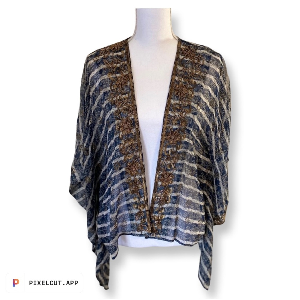 Soft Surroundings Midas Sequin Beaded Shawl Sz S/M